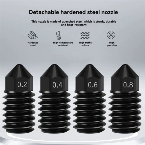 Para Bicos de Aço Temperado para  A1, Kit de  Bicos para  A1 Hotend 0,4 mm 1