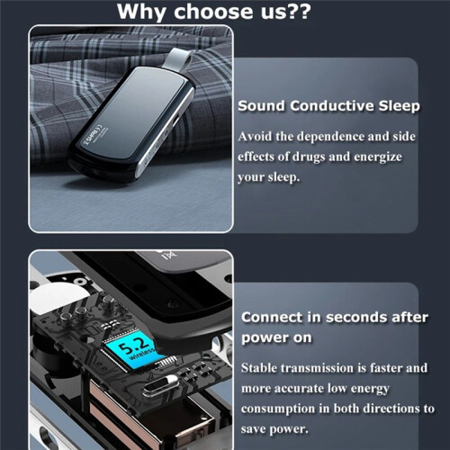 Wireless Bone Conduction Speaker  Under Pillow Noise Reduction Speaker Stereo Music Player Flashlight Sleep 1