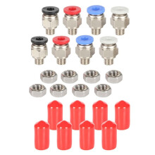 Conector Pneumático PC4-M6 com Porca, Conector Pneumático Direto para Peças de Impressora 3D, Caixa de Secagem de Filamentos