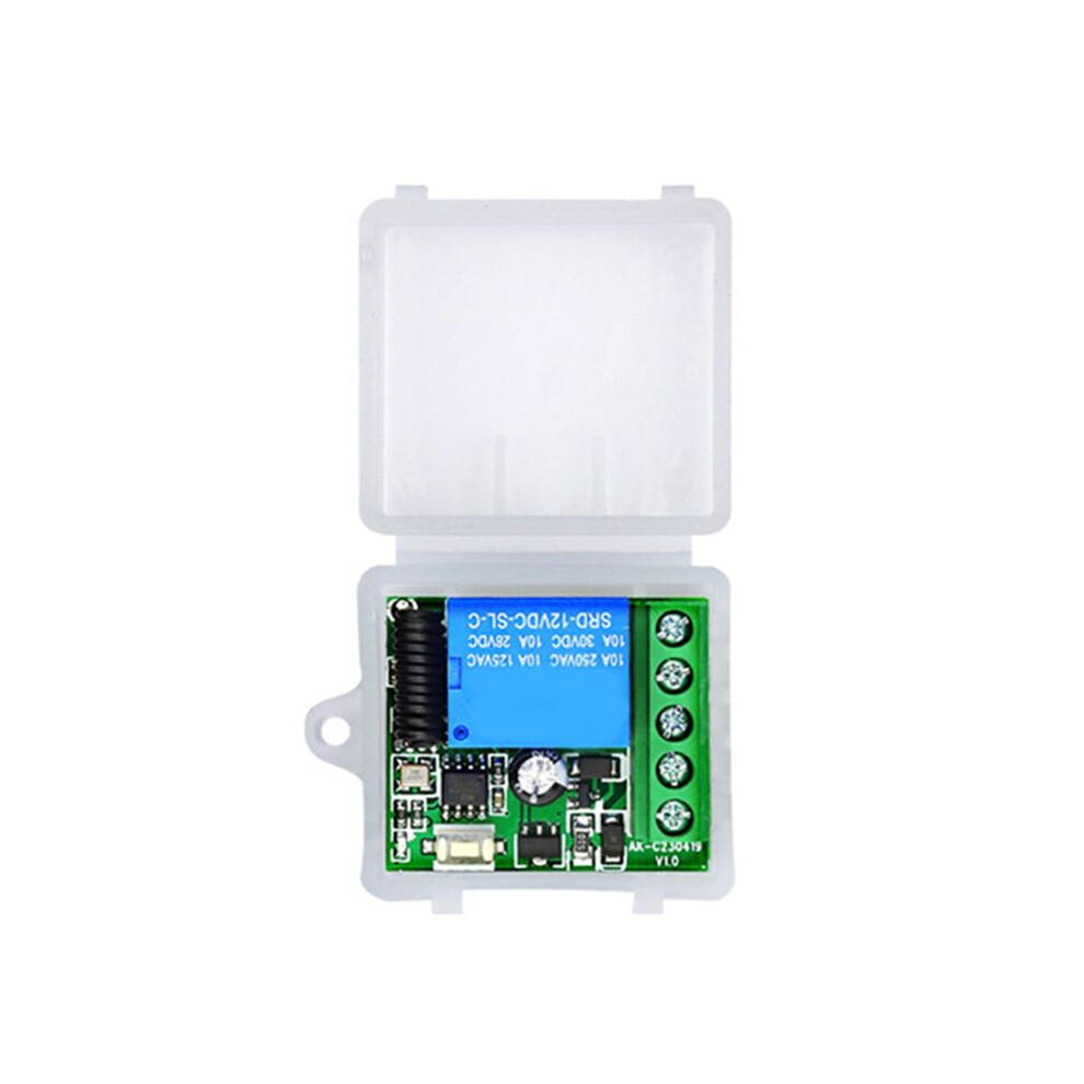 433Mhz Wireless Remote Control 12V 1Ch Relay Receiver Module For Home Automation White 4712319584695