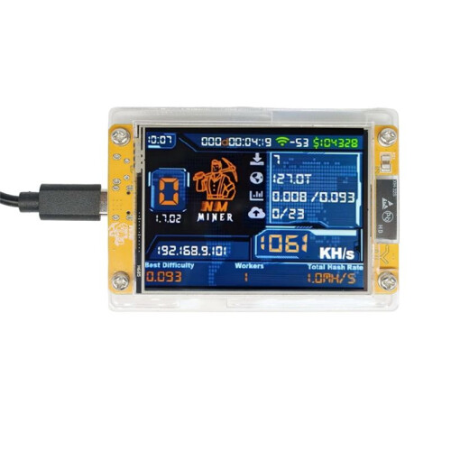 1060KH/S NMMiner NerdMiner Harshrate Atualizado 2,8 Polegadas  Display Bitcoin Crypto Solo Lottery Miner NerdMiner 1