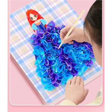 4pcs Puzzle Puncture Painting Card Boards Poke Sets for Kids Girls DIY Dress Princess Fabric Poking Art