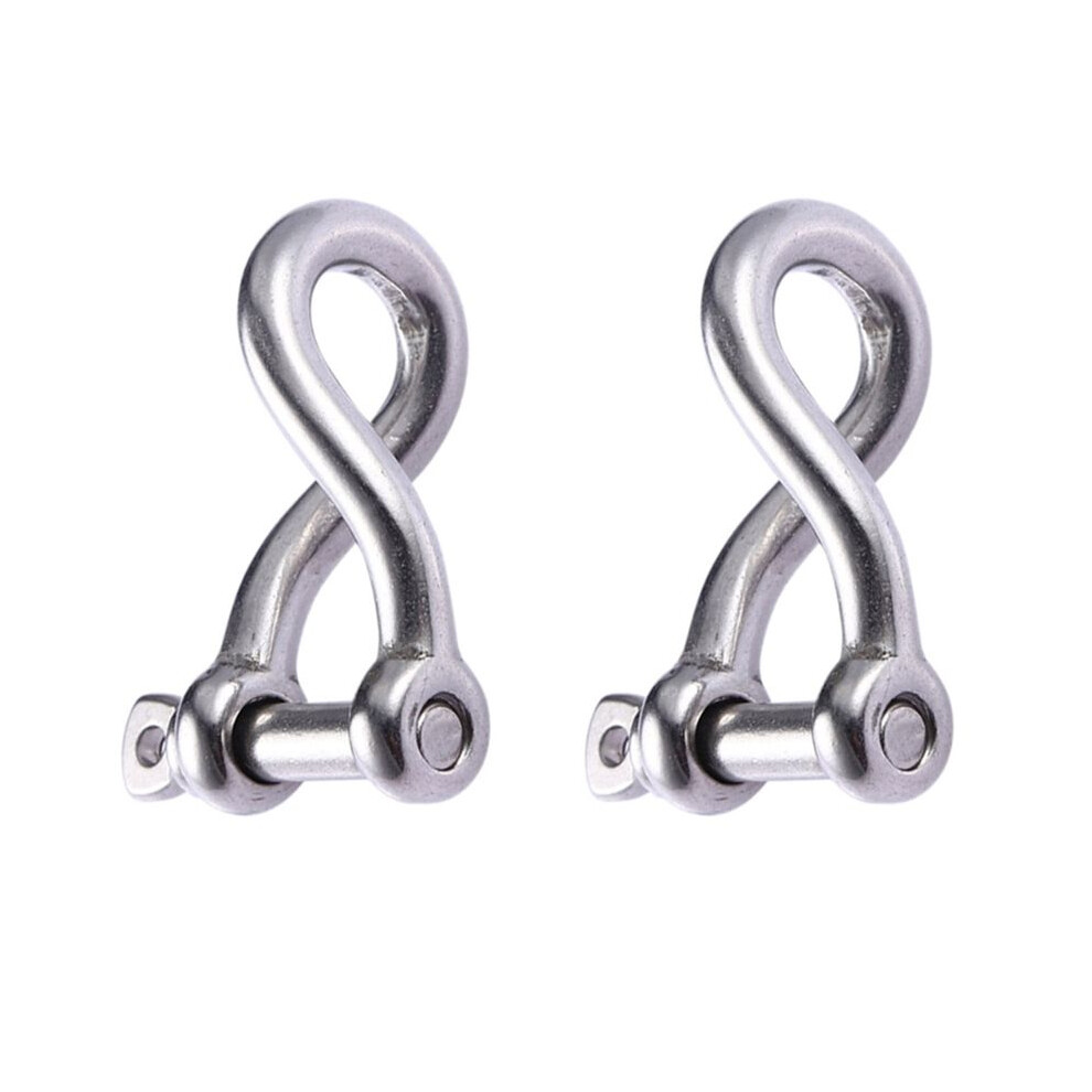 2Pcs Heavy Duty 4Mm Twisted Shackle With Screw Pin 316 Stainless Steel Marine Boat Rigging 6033146243073