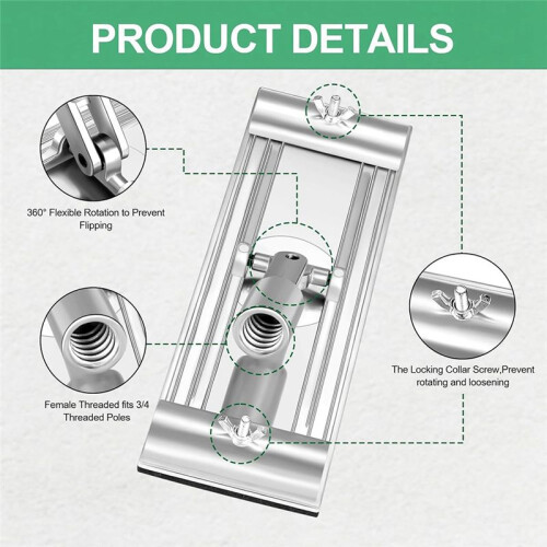 No-Flip Drywall Pole Sander  with Quick Release Clips, Universal Thread for Wall and Ceiling Sanding 1