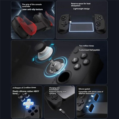 Game X5 Lite Mobile Gaming Controller for  & Android Hall Effect Joystick Portable Gamepad Black 2
