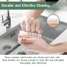 Nail Brush Set - 4pcs Two-Side Fingernail Nail Brushes for Cleaning, Wooden Nail Cleaning Brush, Nail Scrubber Brush