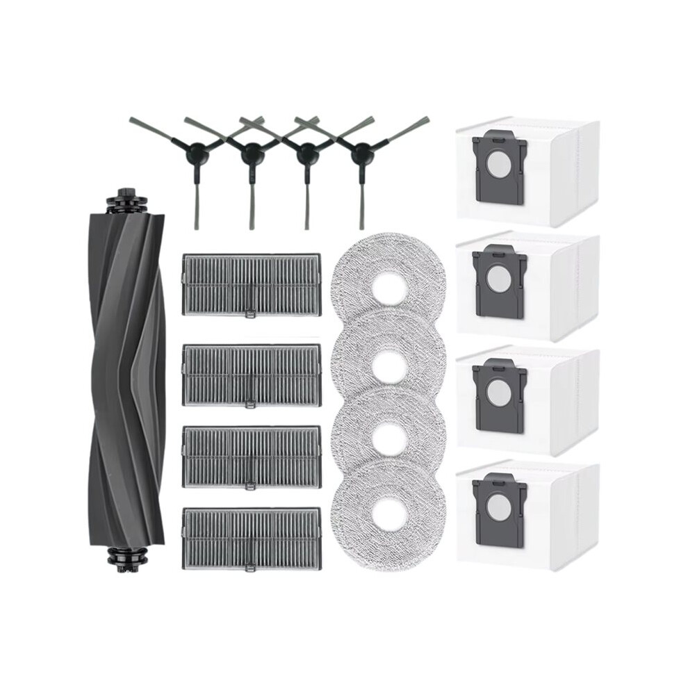 17Pcs for  L40 Ultra AE/D20 Ultra / RLD31SE/ MOVA E40 Ultra Vacuum Accessories Main Side Brush Filter Mop Dust Bag