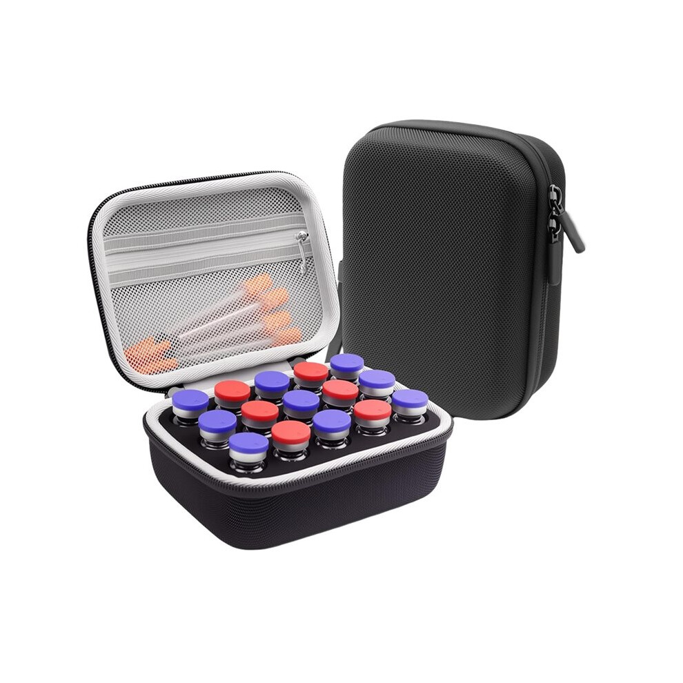 Tlily 15 Slots Insulin Vial Protector Case, Insulin Vial Organizer Bag For Diabetics Standard 1Ml 3Ml 5Ml And 10Ml Vials