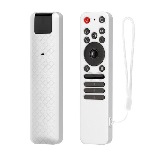 Silicone Protective Case with Lanyard Shockproof Soft Shell Protector Sleeve for  MR25GA Remote Control White 2