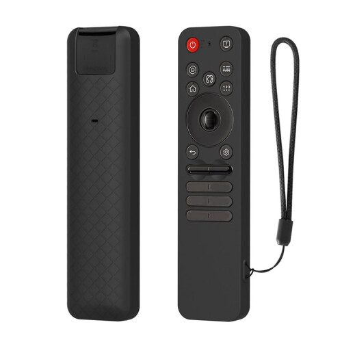 Silicone Protective Case with Lanyard Shockproof Soft Shell Protector Sleeve for  MR25GA Remote Control Black 2