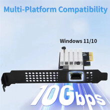 New 10G Ethernet Network Card 1 Port PCIe 4.0 X1 10G RJ45 Lan Card for Realtek8127(PXE) Multi-Gigabit Network Speeds