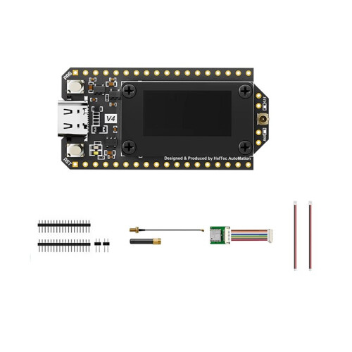 Placa de Desenvolvimento Heltec Meshtastic LoRa 32 V4 com GPS ESP32 SX1262, Tela OLED de 0,96 Polegadas, Alimentação Solar, LoRaWAN, Potência de