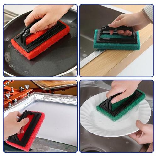 Screen Printing Scrub Pad Set, 3 Pcs Ink Cleaning Brush with Ergonomic Handle for Efficient Mesh Frame Reclamation 1