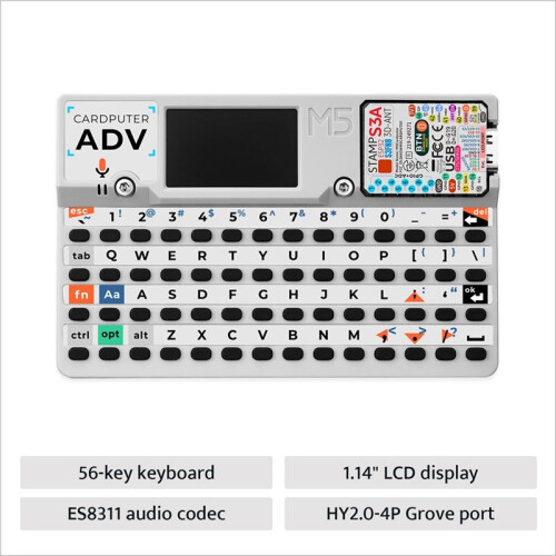 Cardputer Adv Version ESP32 Portable Computer M5StampS3A Development Kit 1.14 Inch Screen 56 Key Keyboard Card 1