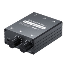 Mikser Audio 3,5 mm Syntezator Audio 2 w 1 Wyjście Przełącznik Audio Syntezator Strumieniowy na Żywo Obsługa Regulacji Głośności