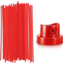50 PCS Replacement Can Extension Straw,Can Replacement Straws,Red Plastic Sprays Paint Nozzles for Aerosol Sprayers Cans