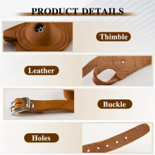 Sewn Leather Thimble Hand Protector, Right Hand Anti-Slip, Hand-Embroidered Sewn Hand Protective Gloves