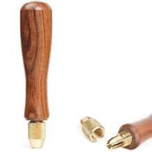3pcs Wood File Handle Wooden Handles with Brass Collet Chuck for Small Files Accessories DIY