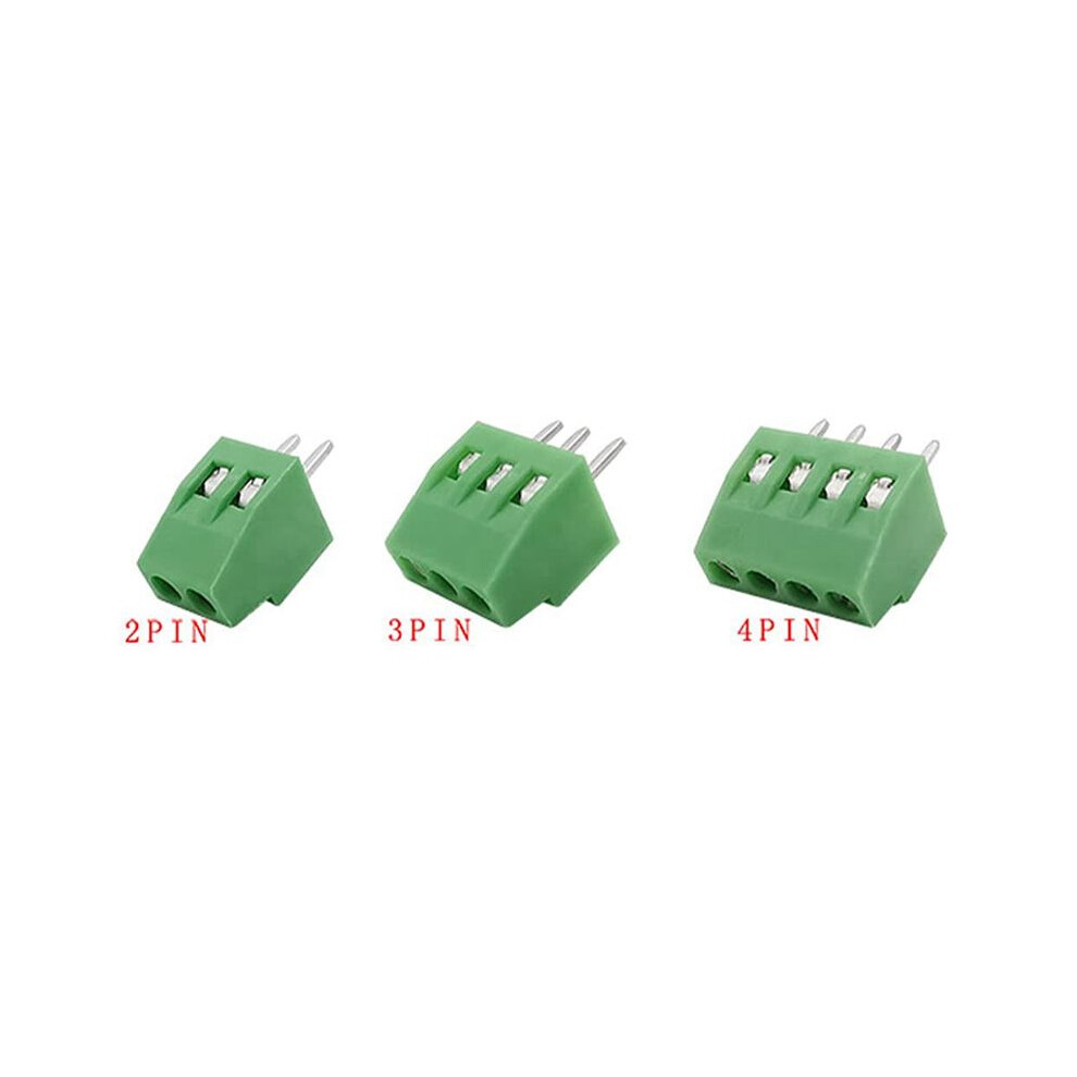 50Pcs 2.54Mm 0.1 Inch Pitch Pcb Mount Screw Terminal Block Connector, 2P 3P 4P Terminals 150V 6A 4713499077236