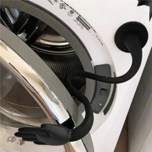 Flexibele Siliconen Deursteun voor Wasmachine en Droger, Buigzame, Stevige Stop voor Frisse Lucht en Geur, Zwart Wasdrogeraccessoire