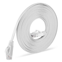 (White) Ethernet Cable 15m Cat6 Flat Internet Cable Networking Cable Rj45 LAN Patches Cable Replacement Laptop Accessories  White