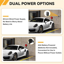 Adjustable Garage Parking Sensor Aid with LED Indicators, Parking Assist Sensor with Dual Power Options EU Plug