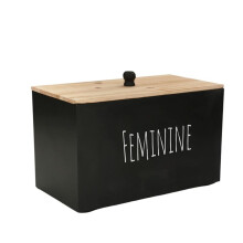 Tampon Holder Storage for Bathroom, Feminine Wood Container Box, Women Product Organizer, Farmhouse Decor Black