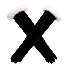 (black white)Velvet Gloves Fashion  Gloves Stage Performer Gloves Party Costume Gloves Formal Event Christmas Celebration Gloves  red white