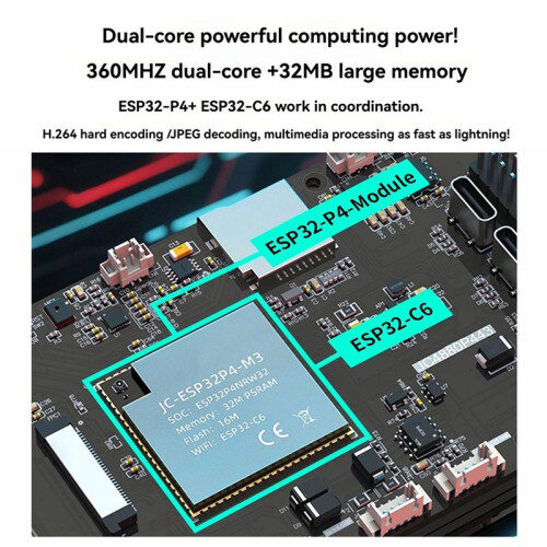 ESP32P4 ESP32-P4 Development Board 4.3-Inch 480x800 IPS Capacitive Touch Screen ESP32-C6 Development Board 2