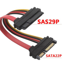 SAS to Cable SFF-8482 29Pin to 22Pin HDD Extension with 15Pin Power Port for Hard Disk Drive