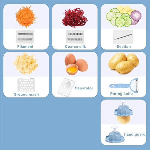 Hachoir à Légumes Multifonction, Coupe-Légumes, avec Récipient 1