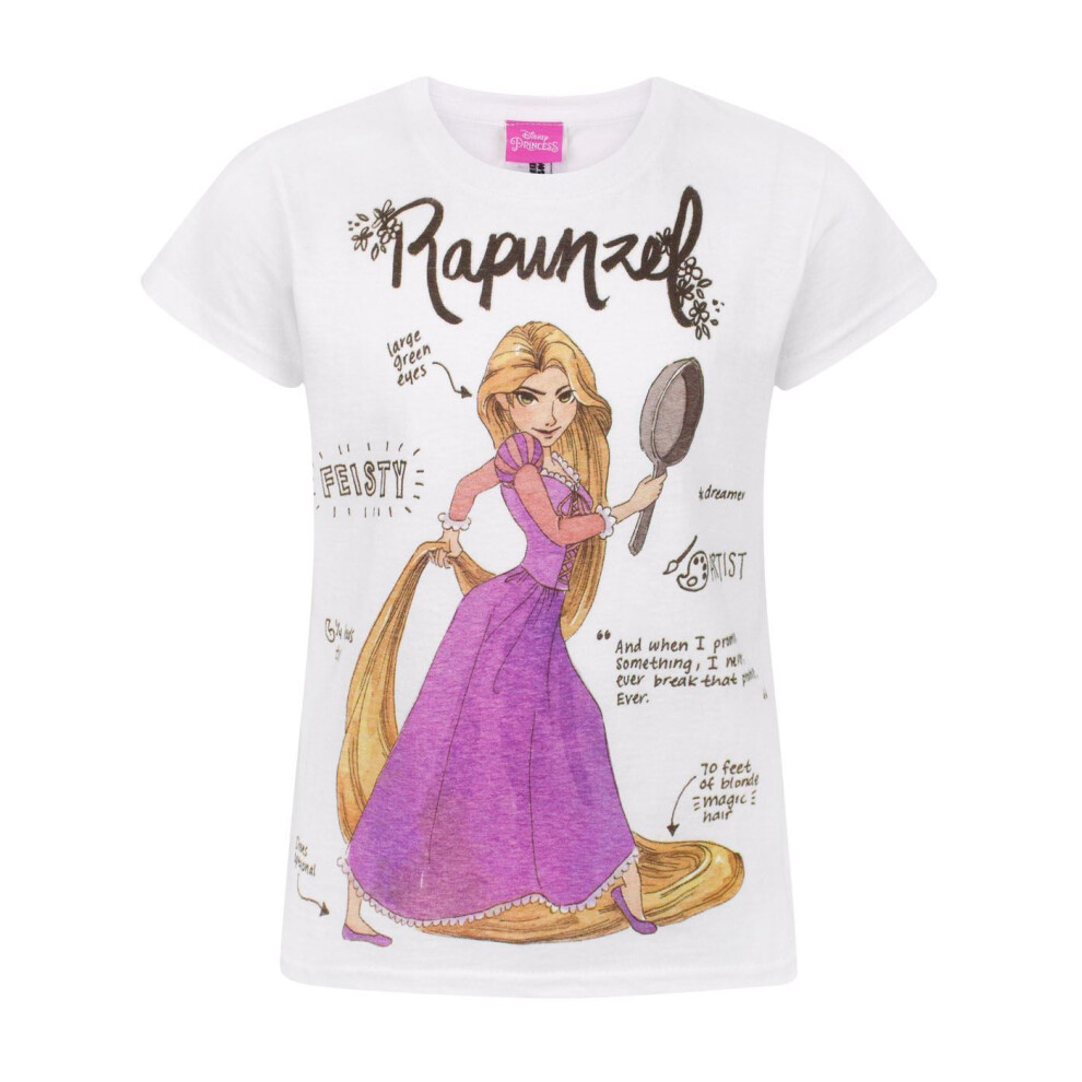 Disney Rapunzel Short Sleeved T-Shirt (Girls White)