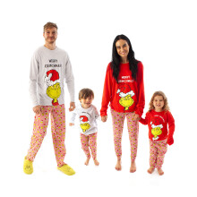 (5-6 Years) The Grinch Long Sleeve Long Leg Pyjama Set (Unisex Kids Red)