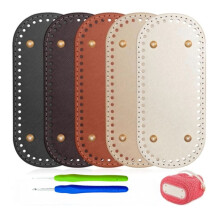 Fondo per Borse All'Uncinetto con 2 Uncinetti, Kit per Borsa All'Uncinetto, Fondo per Borsa In Pelle con Base A Cestino