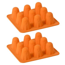 Silicone Molds 2 Packs Non-Stick 3D Chocolate Molds 9-Cavity Cute  Mold for Jelly Candy Cake Halloween