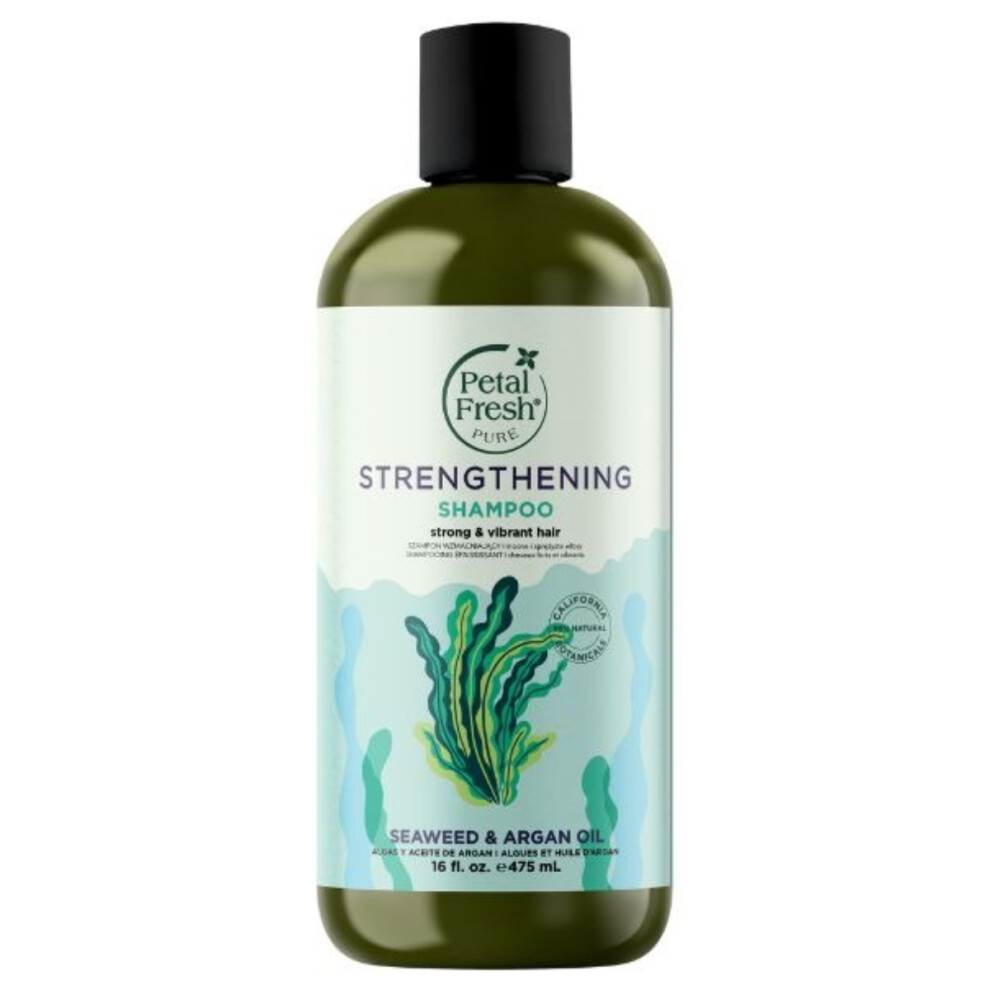 Petal Fresh Pure Strengthening Shampoo Seaweed and Argan Oil, Moisture Repair |Gentle cleansing formula - 475ml