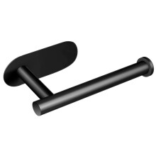 Toilet Paper Holder, Stainless Steel & No Drilling Toilet Paper Holder, Waterproof Self Adhesive Toilet Paper Black