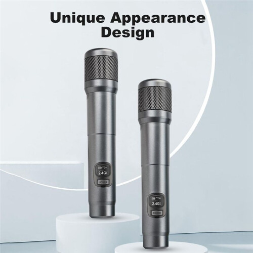 Wireless Microphone,Dual Handheld Dynamic Mic,40H Duration, 200ft Range Professional Microphone for Singing, Karaoke 2