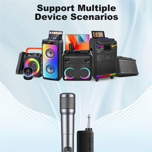 Wireless Microphone,Dual Handheld Dynamic Mic,40H Duration, 200ft Range Professional Microphone for Singing, Karaoke 1