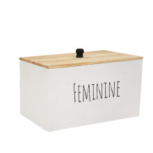 Tampon Holder Storage for Bathroom, Feminine Wood Container Box, Women Product Organizer, Farmhouse Decor White