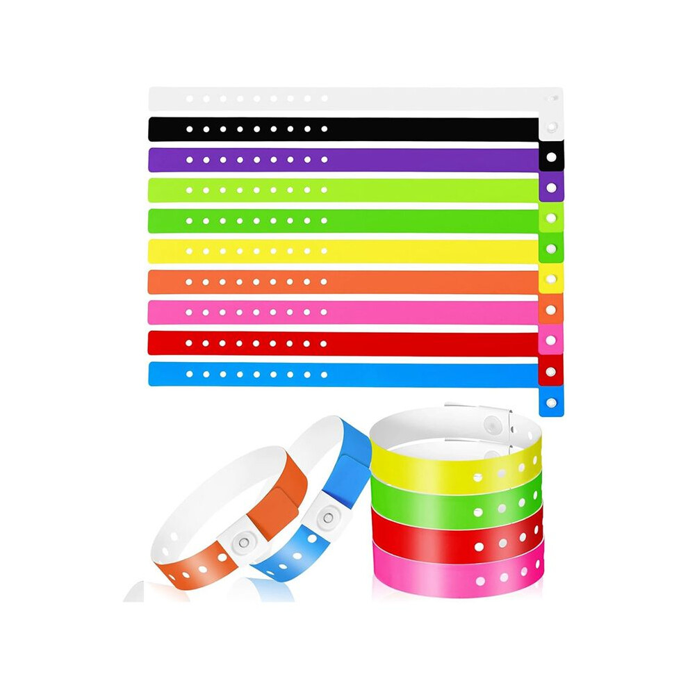60 Pcs Vinyl Wristband In 10 Colors, Plastic Wristbands For Events, Neon Plastic Event Wristbands 6033227369272