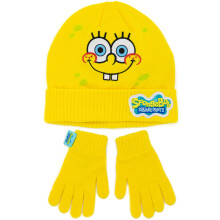 SpongeBob SquarePants Beanie and Gloves Set (Unisex Kids Yellow)