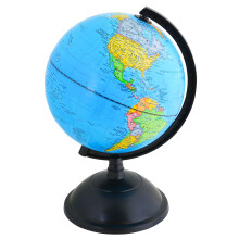 8 Inch Rotating World Globe with Accurate Political Map, HandsOn Assembly Educational Desk Globe