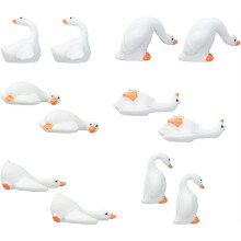 12 Minifiguras de Ganso de Resina para Manualidades, Decoración para Salpicadero de Coche, Jardín en Miniatura, Escritorio, Fiesta.