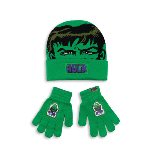 Marvel Marvel Beanie and Gloves Set (Boys Green)