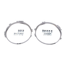 1Pair 7In Front Headlight Bezel Chrome Round for Defender1990-2016 90 110 127 1983-1990 Headlight Frame Cover