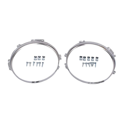 1 Par de Moldura de Farol Dianteiro de 7 Polegadas Cromada Redonda para   1990-2016 90 110 127 1983-1990 Capa de Moldura de Farol
