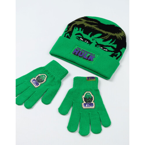 Marvel Marvel Beanie and Gloves Set (Boys Green) 1
