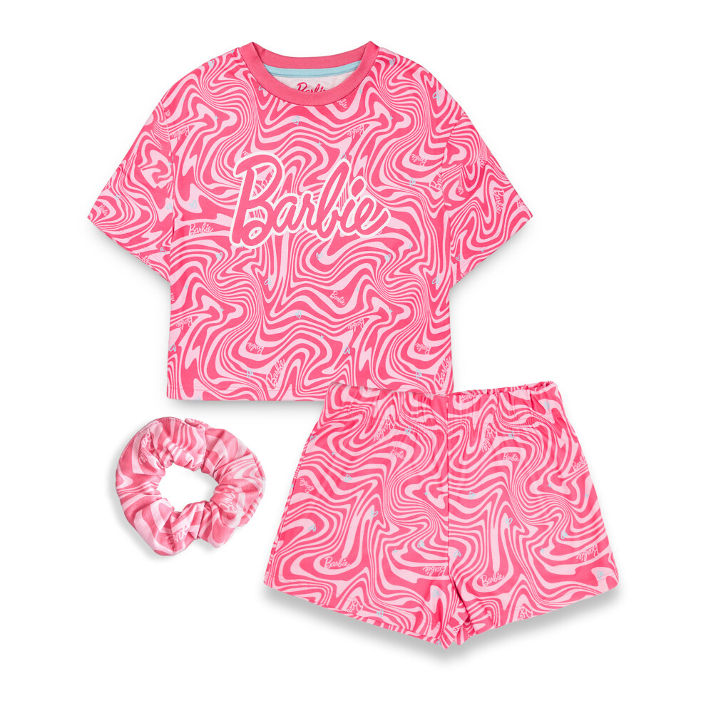 Barbie (7-8 Years) Short Sleeve Short Leg Pyjama Set (Girls Pink)