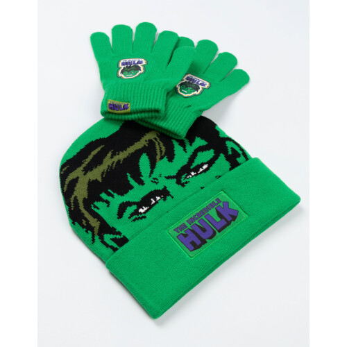 Marvel Marvel Beanie and Gloves Set (Boys Green) 2